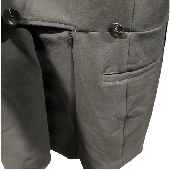 Anthropologie Long-Sleeve V-Neck Blazer Mini Dress Romper In Black Size 2 - Picture 6 of 6